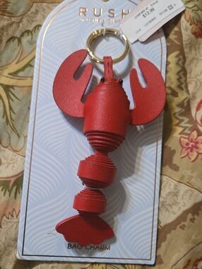 RUSH Red Lobster Bag Charm Keychain